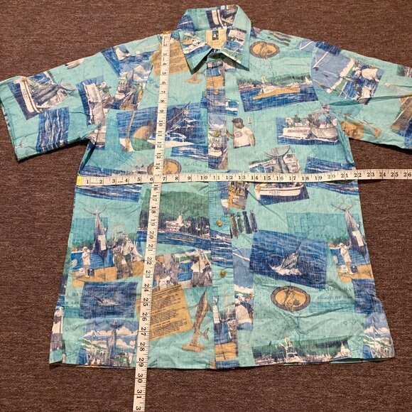 Kahala Hawaiian Shirt Men Large AVI Collection Fishing Button Up Handcrafted - Picture 5 of 5